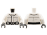 Torso SW Imperial Crew Uniform Jacket with Wide Black Belt, Large Silver Buckle, and Light Bluish Gray Boxes Pattern / White Arms / Dark Bluish Gray Hands