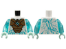 Torso Gold Armor with Dark Orange Crystals, Medium Azure Ninjago Logogram Letter Z and Ice Crystals Pattern / Trans-Light Blue Arms / Light Aqua Hands