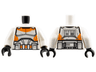 Torso SW Armor Clone Trooper with Orange and Light Bluish Gray 212th Legion Markings Detailed Pattern / White Arms / Black Hands