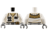 Torso Coat, Dark Tan Scarf and Trim, Silver Rank Badge and Tools, Belt with Buckle and Pouches Pattern / White Arms / Light Bluish Gray Hands