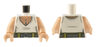 Torso Female Shirt, Dark Bluish Gray Belt with Buckle and Silver Necklaces Pattern / Medium Tan Arms / Medium Tan Hands