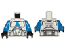 Torso SW Armor Clone Trooper with Blue 501st Legion Markings and 2 Yellow Stripes Pattern (Clone Wars) / Blue Arms / Black Hands