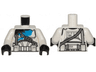 Torso SW Armor Clone Trooper with Blue 501st Legion Markings and Dark Bluish Gray Diagonal Belt Pattern (Clone Wars) / White Arms / Black Hands