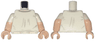 Torso Shirt with Dark Bluish Gray Collar, Light Bluish Gray Wrinkles, and Light Nougat Neck Pattern / Light Nougat Arms with Molded White Short Sleeves Pattern / Light Nougat Hands