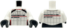 Torso Racing Suit with 'PORSCHE MOTORSPORT', Black and Red Stripes, and Silver Lines and Stitching Pattern / White Arms / Black Hands