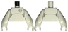 Torso with Light Bluish Gray Half Circles, Curved Line and Access Port Pattern / White Arms Long Straight with Fixed Hands with Circles Pattern
