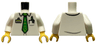 Torso Shirt with Collar and Pen in Pocket, ID Badge, Bright Green Tie with Lime Circuitry Pattern / White Arms / Yellow Hands