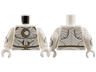 Torso Layered Wrappings, Gold Crescent Moon, Shoulders, and Thin Belt with Circle Buckle Pattern / White Arms with Layered Wrappings and Gold Crescent Moons Pattern / White Hands
