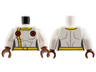 Torso Female Super Hero Costume with Yellow Collar, Stripe, and Belt, 2 Red Circles with X-Men Logo Pattern / White Arms / Reddish Brown Hands