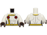 Torso Female Super Hero Costume with Yellow Collar, Stripe, and Belt, 2 Red Circles with X-Men Logo Pattern / White Arms / Umber Hands