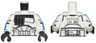Torso SW Armor Captain Rex, Black Pouches and Detailed Belt Pattern (Clone Wars) / White Arms with Armor Panels, Worn Blue Stripes, and Tally Marks Pattern / Black Hands