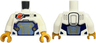 Torso Reddish Orange and Black Classic Space Logo, Sand Blue Panel with Gold Lines, Dark Blue Trim Pattern / White Arms / Pearl Gold Hands