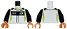 Torso Racing Suit with Lime Curved Stripes and 'AIR' and Octan E Logo on Black Chest Panel Pattern / Black Arms / Orange Hands