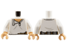 Torso Shirt with Open Collar, Medium Tan  Neck, Light Bluish Gray Wrinkles and Dark Tan Belt with Pouches on Back Pattern / White Arms / Medium Tan Hands