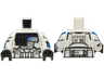 Torso SW Armor Black Pouches, Light Bluish Gray Panel with Blue Stripes, Detailed Belt Pattern (Clone Wars) / White Arms with Armor and Blue Stripes Pattern / Black Hands