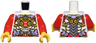 Torso Gold and Lavender Armor Plates and Leaves, Red and Coral Emblem Pattern / Red Arms / Yellow Hands