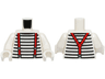 Torso Shirt with Black Stripes, Red Suspenders with Dark Bluish Gray Buckles Pattern (BAM) / White Arms / White Hands