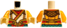 Torso Gold Armor Plates, Straps and Shoulder Pads, Red Collar and Dark Turquoise Sides Pattern / Bright Light Orange Arms / Tan Hands