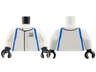 Torso Racing Suit with Blue Sides and Racing Bulls Formula 1 Logo Silver 'RB' and Bull Pattern / White Arms / Black Hands