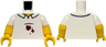 Torso Shirt with Collar, Black Stomach Line, Reddish Brown Stains, Yellow Neck Pattern / Yellow Arms with Molded White Short Sleeves Pattern / Yellow Hands