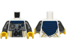 Torso Dark Silver Video Game Controller Chest Panel, Black Screen with Breakout Game, Dark Blue Bandana, Gold Lines and Dots Pattern / Pearl Dark Gray Arms / Yellow Hands