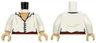 Torso Shirt Open Collar with 5 Black Buttons, Dark Red Sash, Medium Tan Neck Pattern / White Arms / Medium Tan Hands