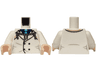Torso Jacket with Buttons, Silver Chain, Light Bluish Gray Creases, Dark Blue Shirt and Medium Azure Tie Pattern / White Arms / Light Nougat Hands