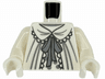 Torso Nightgown with Dark Bluish Gray Lace Edges, Light Bluish Gray Stripes and Ribbon over Shirt with Polka Dots Pattern (BAM) / White Arms / White Hands