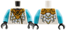 Torso Gold Dragon Head Armor and Scale Tips, Dark Orange Trim, Ninjago Logogram 'Z' Pattern / Medium Azure Arms / Black Hands