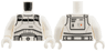 Torso Armor, Thick Black Stripe, Light Bluish Gray Lines and Belt, Silver Circle Buckle Pattern / White Arms / White Hands