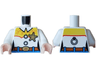 Torso Female Western Shirt with Collar, Yellow Shoulders with Red Stitching, Dark Orange Belt, Gold Buckle and Sheriff Star Badge Pattern / White Arms / Light Nougat Hands