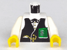 Torso Western Black Vest, Gold Fob and $100 Bills Pattern (Banker) / White Arms / Yellow Hands