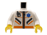 Torso Hospital EMT Star of Life, Zipper, Zippered Pockets, Radio Pattern / White Arms / Yellow Hands