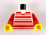 Torso Horizontal Red Stripes Pattern / Red Arms / Yellow Hands