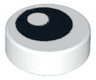 Tile, Round 1 x 1 with Black Eye with Pupil Pattern