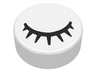 Tile, Round 1 x 1 with Black Eye Closed with 7 Eyelashes Pattern