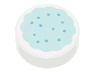 Tile, Round 1 x 1 with Cookie Light Aqua Frosting Pattern