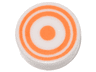 Tile, Round 1 x 1 with Concentric Orange Circles Pattern