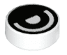 Tile, Round 1 x 1 with Black Eye with Pupil Half Circle Pattern