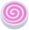 Tile, Round 1 x 1 with Dark Pink Spiral Pattern