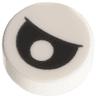 Tile, Round 1 x 1 with Black Eye Partially Closed with Centered Pupil Pattern