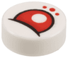Tile, Round 1 x 1 with Red Eye Partially Closed and Dots Pattern
