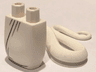 Lower Body, Serpent with Molded Flexible Rubber (Same Color) Tail and Printed Black Robe Folds Pattern