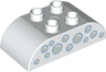 Duplo, Brick 2 x 4 Slope Curved Double with Light Aqua Bubbles Pattern