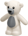 Teddy Bear with Black Eyes, Nose and Mouth, Light Bluish Gray Stomach and Muzzle Pattern