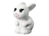 Bunny / Rabbit, Friends Style, Sitting with Bright Light Blue Eyes, Bright Pink Nose and Mouth and Black Whisker Dots Pattern (Daisy)