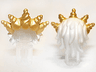 Minifigure, Hair Ocean King with Gold Spiked Tiara Pattern