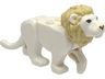 Cat, Large (Lion) with Molded Tan Mane and Printed Bright Light Blue Eyes and Nougat Nose Pattern