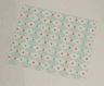 Duplo, Cloth Blanket 8 x 10 cm with Red and Blue Dots on Light Aqua Diamonds Pattern