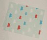 Duplo, Cloth Blanket 8 x 10 cm with Red and Blue Clouds on Light Aqua Background Pattern